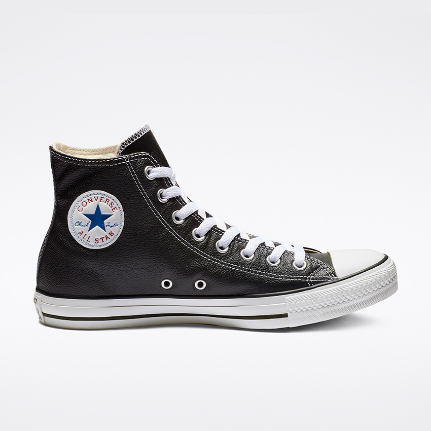 black leather converse size 5