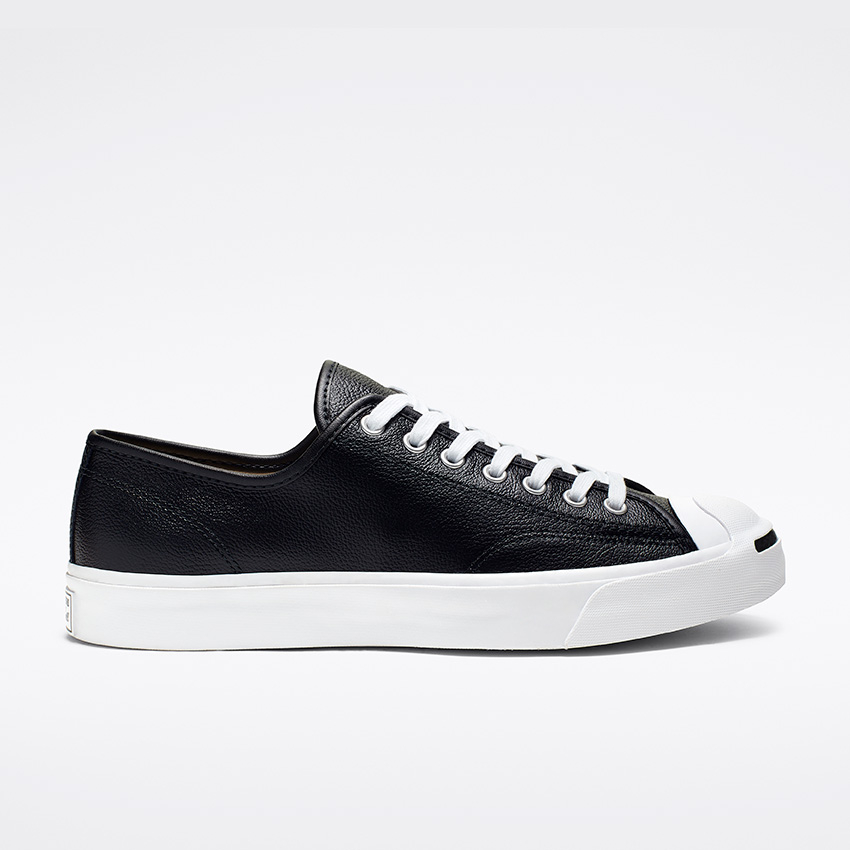 Jack Purcell Leather Low Top in Black/White/White | Converse.ca